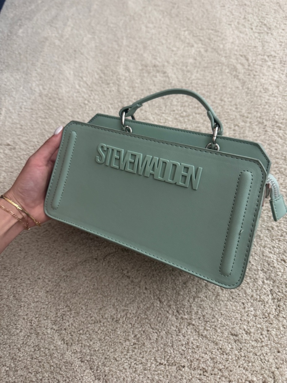 Steve Madden Mint Green Top-Handle Mini Bag - Picture 6 of 8